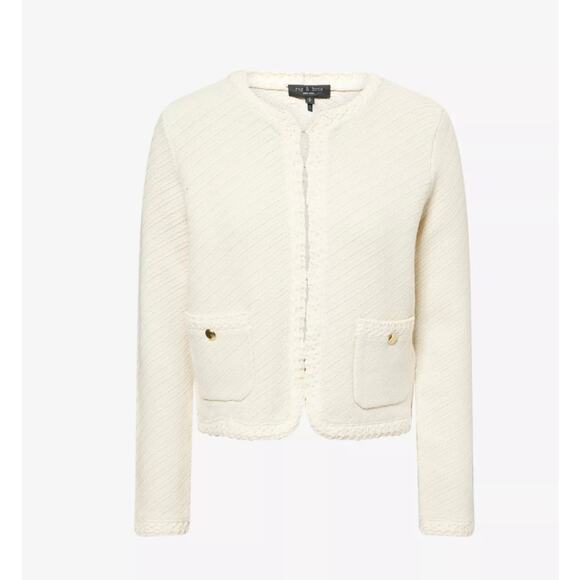 Rag & Bone Claire Textured Cardigan - Off White - Size Small - Picture 1 of 6